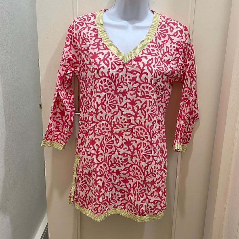 Gretchen Scott Pink & Green Beach Cover-Up Dress Size XS
